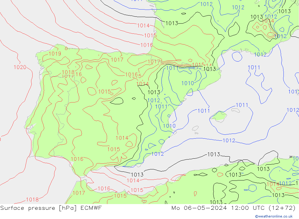 приземное давление ECMWF пн 06.05.2024 12 UTC