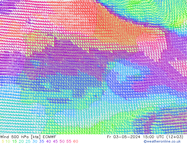 Wind 500 hPa ECMWF Fr 03.05.2024 15 UTC
