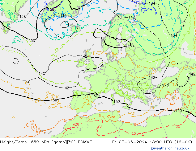 Height/Temp. 850 hPa ECMWF Fr 03.05.2024 18 UTC