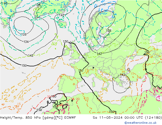 Z500/Regen(+SLP)/Z850 ECMWF za 11.05.2024 00 UTC