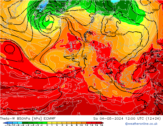 Theta-W 850hPa ECMWF Sa 04.05.2024 12 UTC