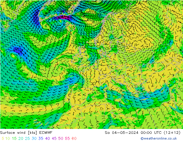 Surface wind ECMWF So 04.05.2024 00 UTC