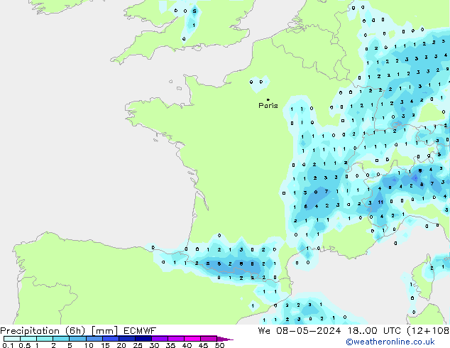 Z500/Rain (+SLP)/Z850 ECMWF We 08.05.2024 00 UTC