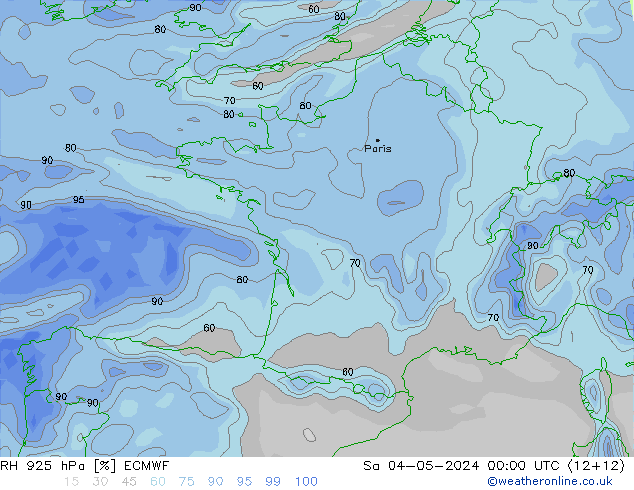 RH 925 hPa ECMWF Sa 04.05.2024 00 UTC