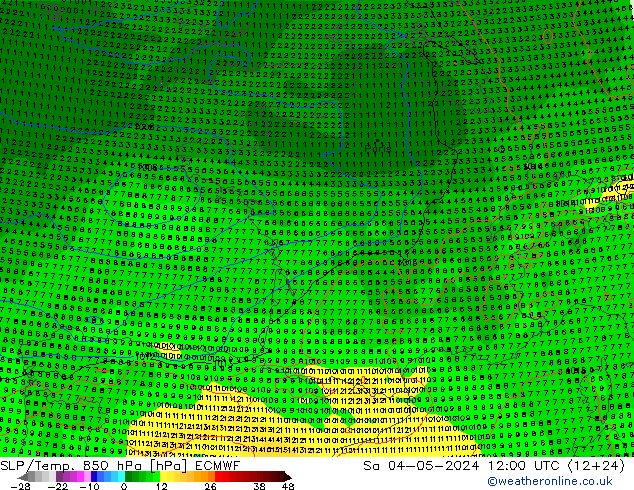 SLP/Temp. 850 hPa ECMWF So 04.05.2024 12 UTC