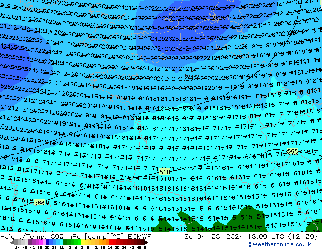 Z500/Rain (+SLP)/Z850 ECMWF  04.05.2024 18 UTC