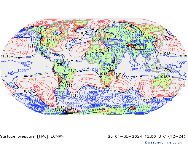 Bodendruck ECMWF Sa 04.05.2024 12 UTC