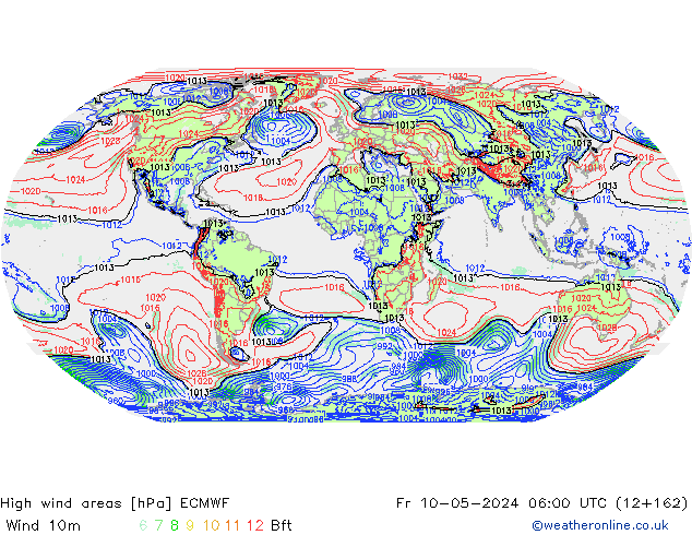 High wind areas ECMWF vie 10.05.2024 06 UTC