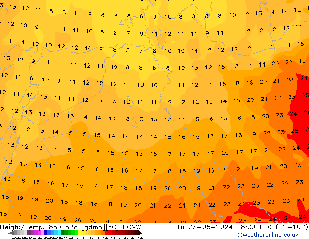 Z500/Rain (+SLP)/Z850 ECMWF Tu 07.05.2024 18 UTC