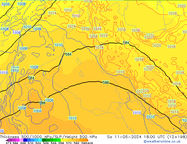 Thck 500-1000hPa ECMWF Sáb 11.05.2024 18 UTC