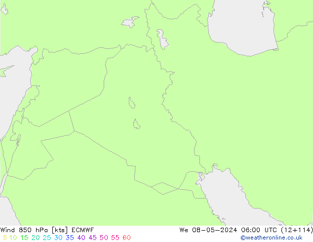 Wind 850 hPa ECMWF We 08.05.2024 06 UTC