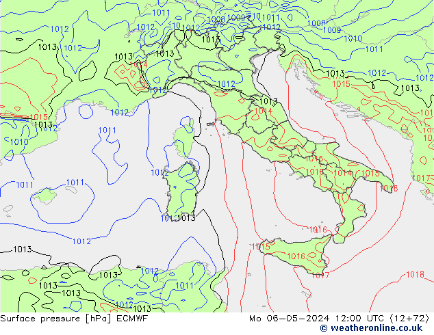 Yer basıncı ECMWF Pzt 06.05.2024 12 UTC