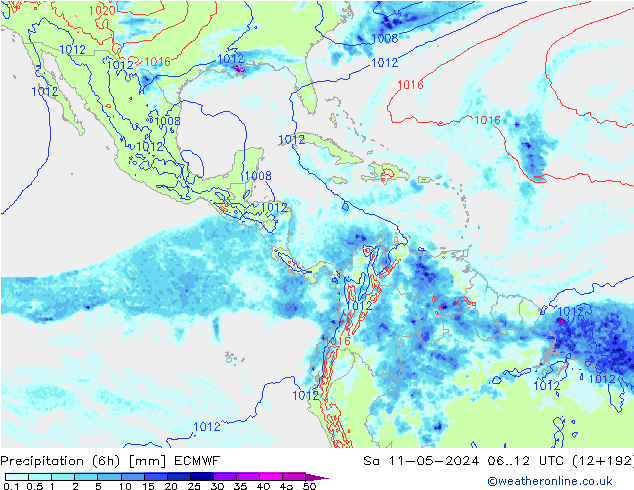 Z500/Rain (+SLP)/Z850 ECMWF  11.05.2024 12 UTC