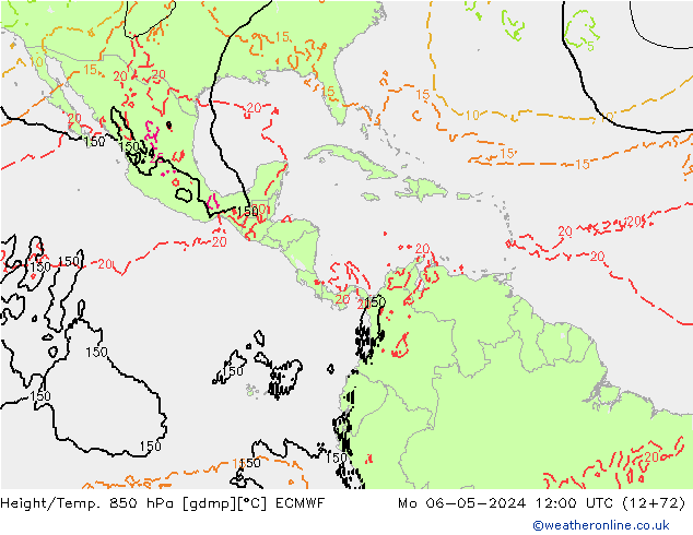 Z500/Rain (+SLP)/Z850 ECMWF Mo 06.05.2024 12 UTC