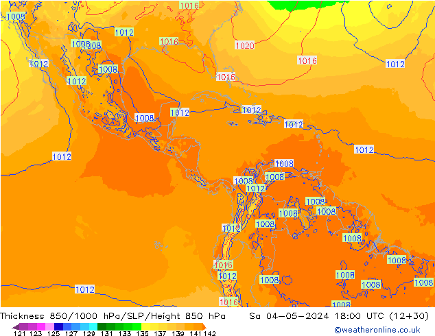 850-1000 hPa Kalınlığı ECMWF Cts 04.05.2024 18 UTC