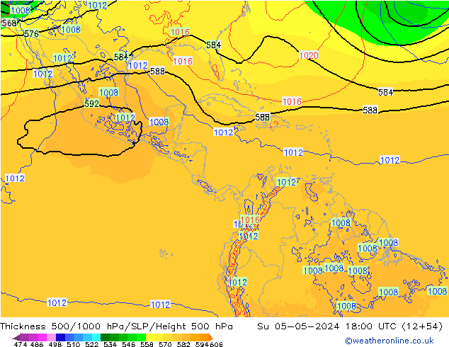 Thck 500-1000hPa ECMWF dom 05.05.2024 18 UTC