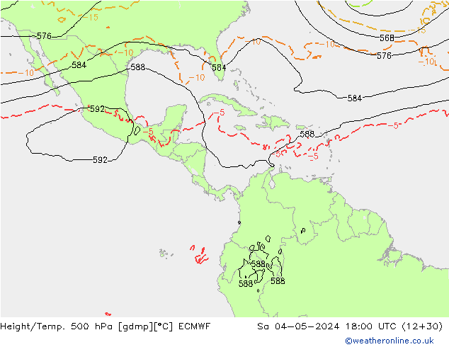 Z500/Rain (+SLP)/Z850 ECMWF sab 04.05.2024 18 UTC