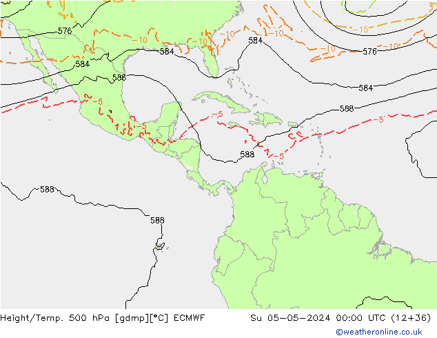 Z500/Rain (+SLP)/Z850 ECMWF dim 05.05.2024 00 UTC