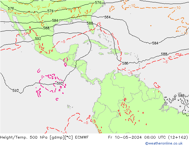 Z500/Yağmur (+YB)/Z850 ECMWF Cu 10.05.2024 06 UTC