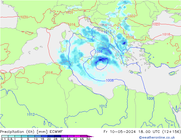 Z500/Yağmur (+YB)/Z850 ECMWF Cu 10.05.2024 00 UTC