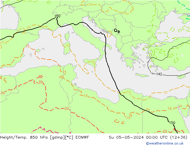 Z500/Rain (+SLP)/Z850 ECMWF Dom 05.05.2024 00 UTC