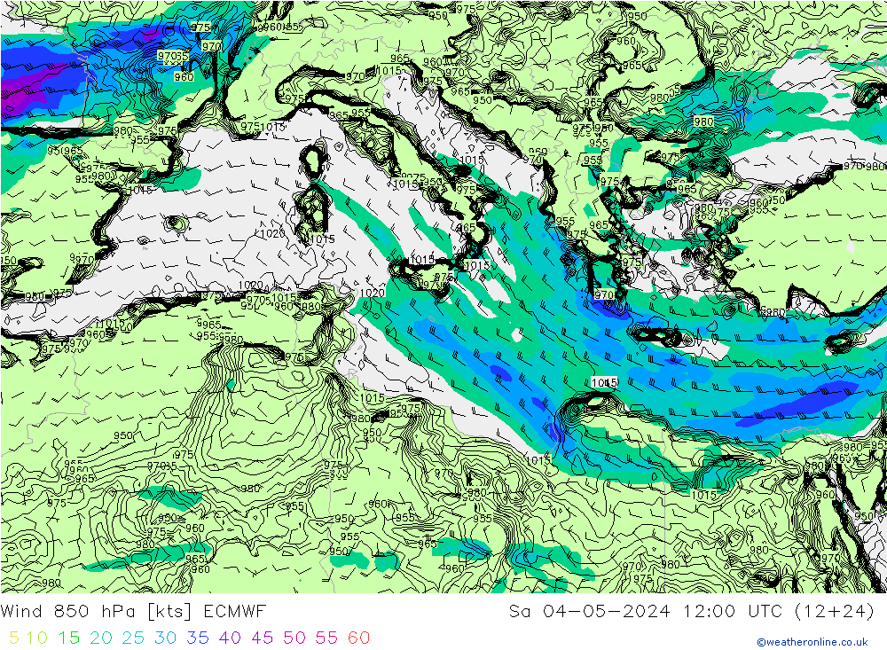 Wind 850 hPa ECMWF Sa 04.05.2024 12 UTC