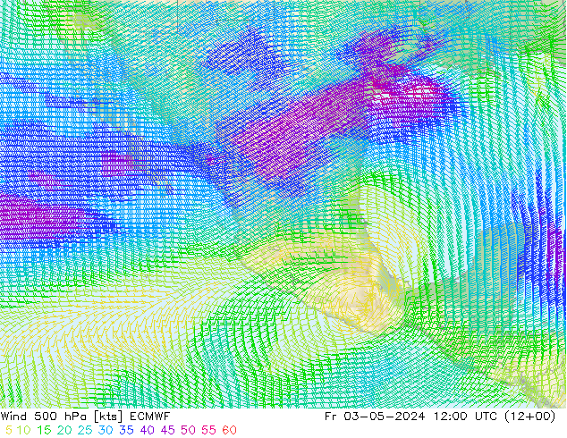 Viento 500 hPa ECMWF vie 03.05.2024 12 UTC