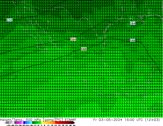 Geop./Temp. 500 hPa ECMWF vie 03.05.2024 15 UTC