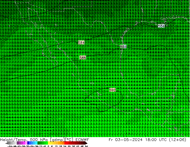 Z500/Rain (+SLP)/Z850 ECMWF vie 03.05.2024 18 UTC