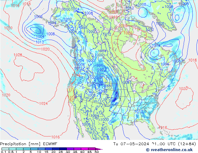 Niederschlag ECMWF Di 07.05.2024 00 UTC