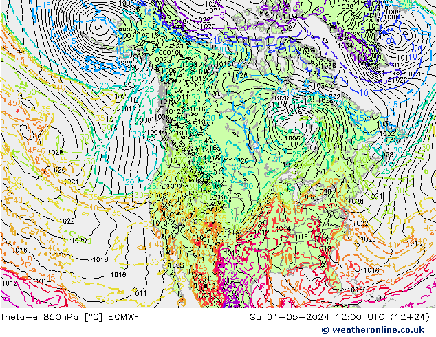 Theta-e 850hPa ECMWF za 04.05.2024 12 UTC