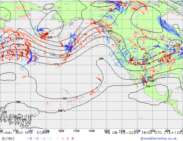 T-Adv. 500 hPa ECMWF mer 08.05.2024 18 UTC