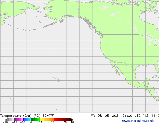 Temperature (2m) ECMWF We 08.05.2024 06 UTC