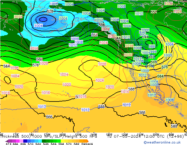 Thck 500-1000hPa ECMWF Tu 07.05.2024 12 UTC