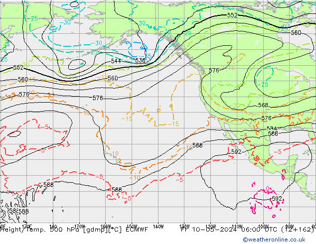 Z500/Regen(+SLP)/Z850 ECMWF vr 10.05.2024 06 UTC