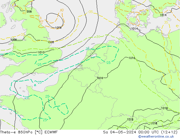 Theta-e 850hPa ECMWF Sa 04.05.2024 00 UTC