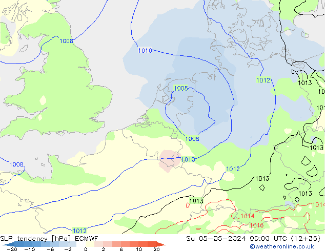 Drucktendenz ECMWF So 05.05.2024 00 UTC