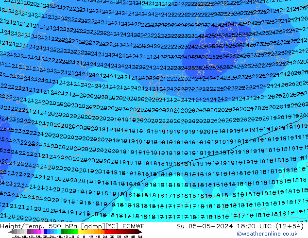 Z500/Rain (+SLP)/Z850 ECMWF Вс 05.05.2024 18 UTC