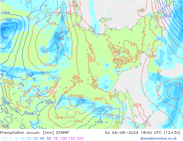 Precipitation accum. ECMWF Sa 04.05.2024 18 UTC