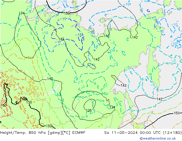 Z500/Regen(+SLP)/Z850 ECMWF za 11.05.2024 00 UTC