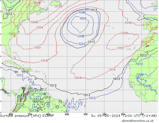 Yer basıncı ECMWF Paz 05.05.2024 12 UTC