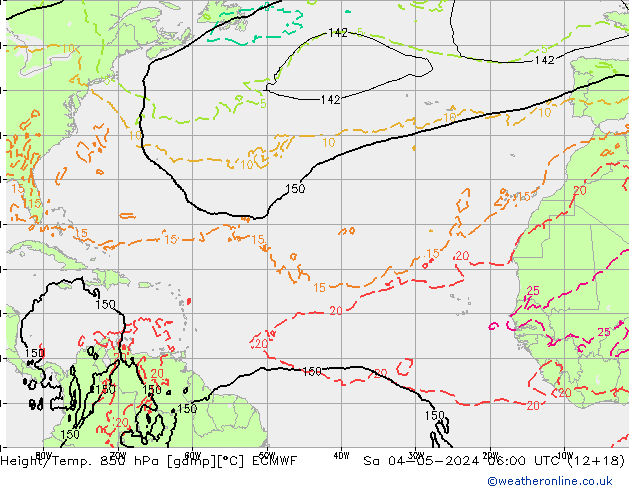 Z500/Rain (+SLP)/Z850 ECMWF sam 04.05.2024 06 UTC