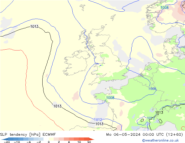 тенденция давления ECMWF пн 06.05.2024 00 UTC