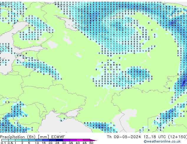 Z500/Rain (+SLP)/Z850 ECMWF czw. 09.05.2024 18 UTC