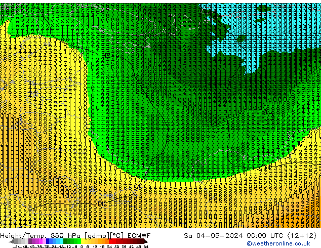 Z500/Rain (+SLP)/Z850 ECMWF sab 04.05.2024 00 UTC