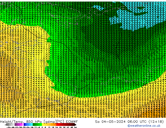 Z500/Rain (+SLP)/Z850 ECMWF sab 04.05.2024 06 UTC