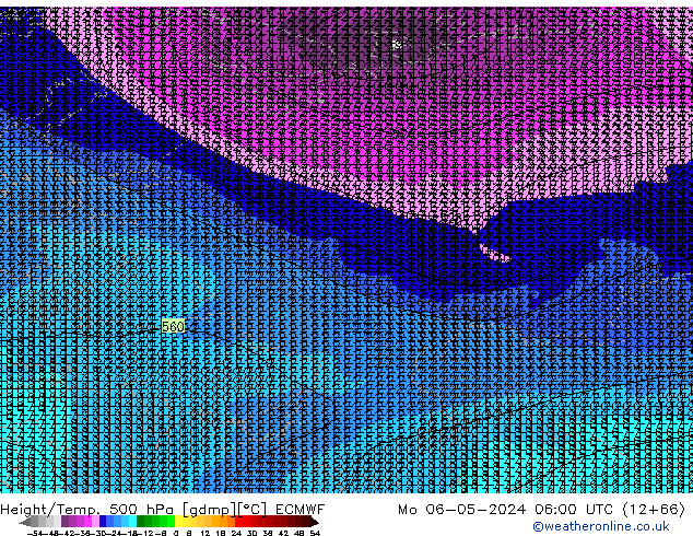 Z500/Rain (+SLP)/Z850 ECMWF пн 06.05.2024 06 UTC