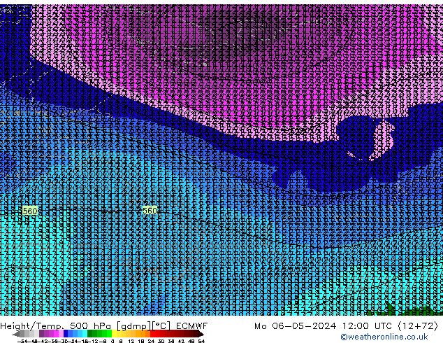 Z500/Rain (+SLP)/Z850 ECMWF lun 06.05.2024 12 UTC