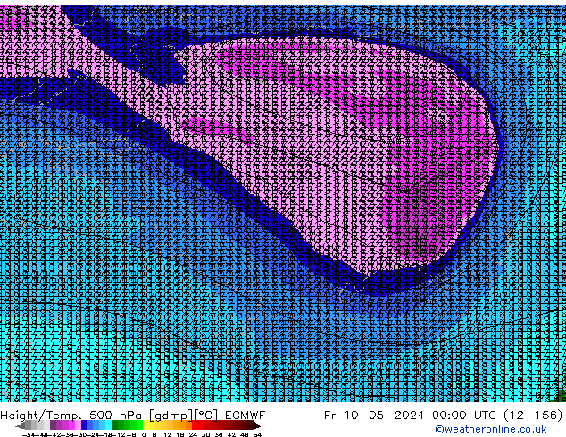 Z500/Rain (+SLP)/Z850 ECMWF ven 10.05.2024 00 UTC