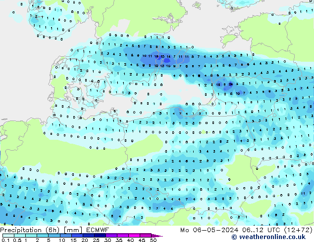 Z500/Rain (+SLP)/Z850 ECMWF  06.05.2024 12 UTC